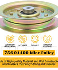 Heavy Duty Deck Drive Pulley Replacement For Cub Cadet Z Force 44 To 60 Inch Mowers Straight Swap 01004101, gold pulley with bearing.
