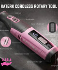 Pink 4V Cordless Rotary Tool Kit With Seventy Heavy Duty Bits And Slick Engraving Handle for detailed wood carving and metal polishing.