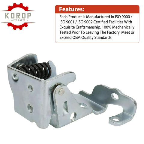 Heavy Duty Front Lower Door Hinge Left Side Knockout Grade Direct Swap Plug And Play Fix Sagging Door Reliable Match For 2007 To 2014 Chevy Silverado Tahoe Suburban Avalanche Gmc Sierra Yukon Cadillac Escalade Oem Replace 20969645, gray steel hinge with spring detail.