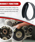 Top Grade Serpentine Drive Belt For Paccar Kenworth Peterbilt Trucks Replaces D84-1000-6122310 shown in engine compartment with components.