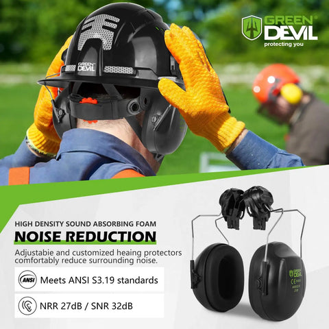 Heavy Duty Chainsaw Helmet With Face Shield Built In Visor And Ear Muffs 4 In 1 System ANSI Z89.1 Safety Hard Hat With Adjustable Headgear