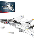 F14 Fighter Jet Building Kit For Adults Dope Realistic Military Aircraft Model in white, shown with packaging box.