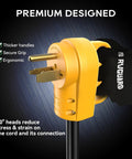50 Amp Female Welder Plug For Nema 6-50P Replacement ETL Listed 250V 50A 6-50P Or 250V 30A 6-30P Compatible Cord with Handle