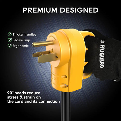 50 Amp Female Welder Plug For Nema 6-50P Replacement ETL Listed 250V 50A 6-50P Or 250V 30A 6-30P Compatible Cord with Handle