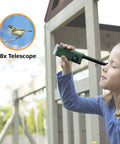 Kid Explorer 7 Function Optical Pocket Tool With 30x Microscope, 8x Telescope, 9x Fold Out Magnifier, Built In Flashlight, Signal Whistle, Compass And Digital Clock, Totally Fun Hands On Learning Gift For Curious Kids using 8x telescope
