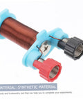 Two Sets Electromagnet Experiment Kit For Kids DIY Physics Lab Tools showing wire coil with blue, red, black connectors