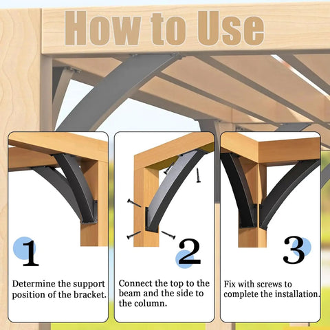 How to use Heavy Duty 45 Degree Steel Angle Brackets For Wood Beams With Black Rustproof Finish for installation steps.