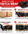 40 Pack 18 Inch Black Stretch Wrap 80 Gauge Heavy Duty Pallet And Package Security Film For Moving Shipping And Storage 1,100 Sq Ft Of Durable Protective Wrap. How to use stretch wrap with pallet load steps
