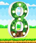 8.5 Inch Pixel Game Light Up Number 8 For Gamer Birthday Party Decor With Led Pixel Pattern Night Light Pixel Themed Centerpiece