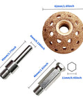 42mm tungsten steel buffing wheel with detailed dimensions in Beefed Up Tire Patch Kit With 53 Pieces Including 32mm 42mm 58mm Patches 42mm Tungsten Steel Buffing Wheel Tire Patch Roller Liner Scraper Valve Core Removal Tool And Dual Connecting Rods For Cars Motorcycles Trucks