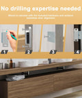 12 Pieces Cabinet Door Magnets Catch Magnetic Door Catch installation steps shown on kitchen cabinet