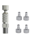 1/8 Inch Quick Release Airbrush Coupling Kit with 5 PCS Male Adapters and Female Connectors, metallic color, leak-free design