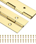 Heavy Duty Piano Hinge 36 Inch Long 2 Inch Wide Stainless Steel Continuous Door Hardware With Screws Gold Tone Finish for cabinets and tool storage