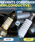 Comparison of spark plug before and after using All Weather Waterproof Dielectric Grease With Brush For Automotive Electrical Connectors