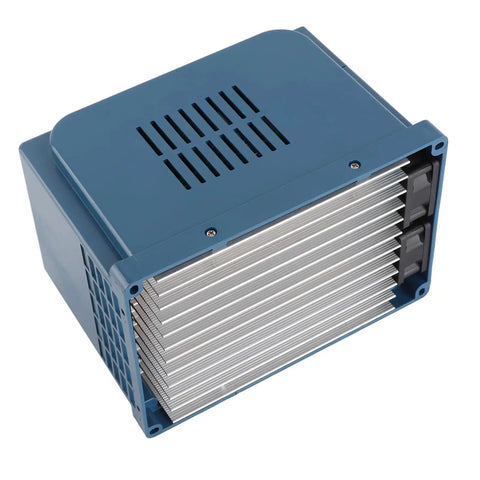 Three Phase VFD Inverter 380V AC 4KW With Built In Filter Low EMI For Spindle Motor Speed Control Great For CNC Machines And Industrial Apps Today Now, blue metal housing