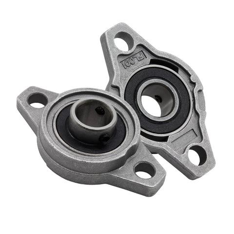 Zorfeter pillow block bearing pair with 12 mm bore; zinc alloy flange-mounted self-aligning