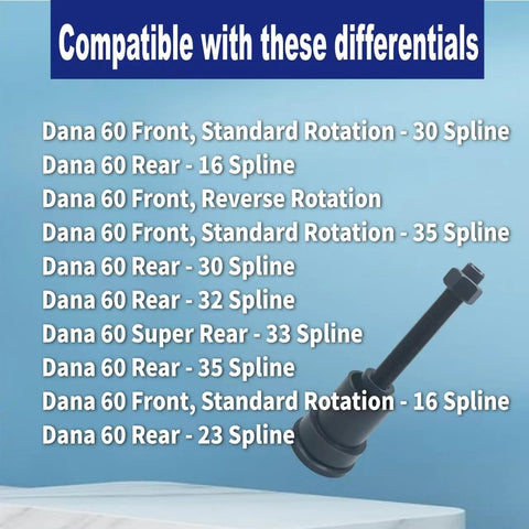 Inner Axle Side Seal Installation Tool For Dana 30 44 60 Front Differentials With Thrust Bearing Compatibility against compatibility chart