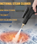Heavy Duty 1700W Pressurized Steam Cleaner Offers Continuous Tankless Flow For Kicking Stubborn Messes Off Hardwood Floors Car Dashboards Upholstery And Grout Lines 110V Ships With 12 Versatile Tips For Worry Free Deep Cleaning showing high-power steam nozzle.