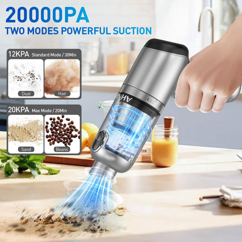 Cordless Car Vacuum With 20000Pa High Power Suction, Brushless Motor, 3 In 1 Vacuum, handheld demonstration cleaning debris