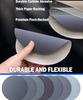Close-up of 6 Inch Wet And Dry Sanding Discs Set With Hook And Loop For DA Random Orbital Sander showing durable backing layers.