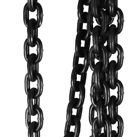 Black alloy steel chain sling with 5/16 in links, multi-strand lifting chain (G80)