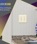 Toggle Light Switch Wall Plate With Gloss Finish, 2-Gang, 4.50 By 4.57 Inches, installed in kitchen with decor.