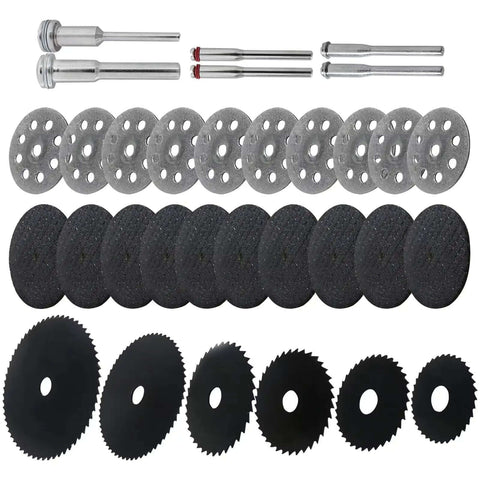 Go To Rotary Tool Cutting Discs Kit With Three Different Saw Blades For Wood Metal Plastic Glass And Stone Upgraded Cutting Wheel Set