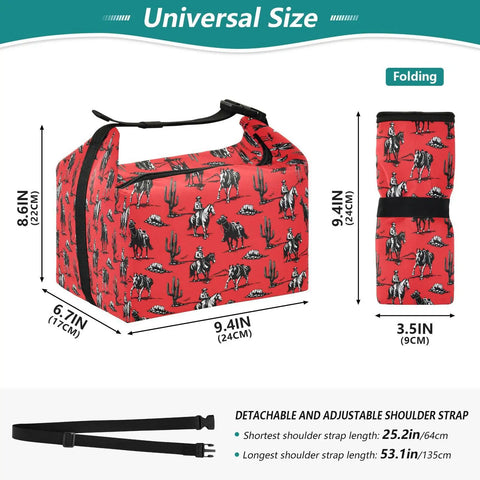 Cowboy Themed Lunch Bag For Women And Men, Reusable Insulated Lunch Tote With Leakproof Design, universal size dimensions