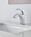 Antioch Single Handle Chrome Bathroom Faucet With Drip Free Ceramic Disc Cartridge 1.2 GPM Laminar Water Stream Low Splash Sink Tap