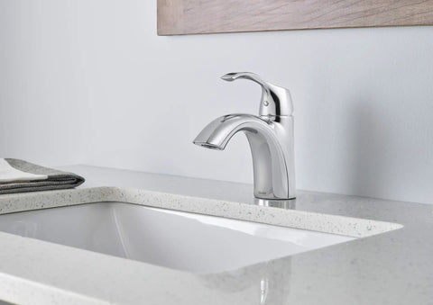 Antioch Single Handle Chrome Bathroom Faucet With Drip Free Ceramic Disc Cartridge 1.2 GPM Laminar Water Stream Low Splash Sink Tap