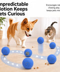 Dogs and cats playing with Automatic Rolling Treat Dispenser Ball For Dogs And Cats Interactive Smart Puzzle Feeder Dual Mode Rechargeable Kibble Crasher Toy Pack.
