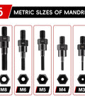 Rivet Nut Gun Adapter Kit For Drill With Carrying Case DIY Friendly Pro Grade Fits M3 M4 M5 M6 M8 Rivnuts high carbon steel mandrels