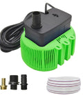 Above Ground Pool Cover Drain Pump 850 GPH Submersible With Built In Thermal Protection 16 Ft Hose 25 Ft Cord 3 Adapters Green