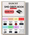 Extensive SMD Electronics Component Kit With 5600 Pieces Including 0805 Resistors displayed in booklet cover layout.