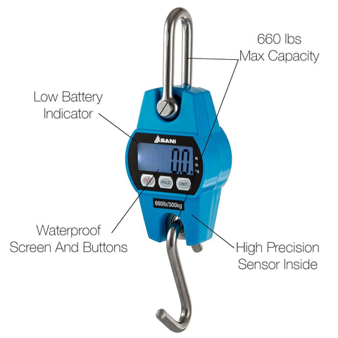Dead On 660 Pound Hanging Scale With No Fuss Waterproof Screen And Rust Resistant Stainless Steel Hook Built Tough For Big Game Tracking And Heavy Duty Hauling