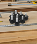 8pcs Adjustable Rubber Furniture Leveling Feet With M6 Thread Screws For Desks And Chairs, Anti Slip, Noise Reduction, Easy Install, Perfect For Uneven Floors In Bedrooms And Living Rooms, 2.70 cm black