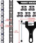 DYC 420 steel motorcycle chain, 132 links, with chain breaker tool