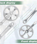 Beefed Up Bike Crankset And Arm 46T Steel Chainring 170mm Aluminum Alloy Arm 104BCD Single Piece Silvery Finish front and back view