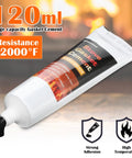 Stove gasket cement tube, 120 ml, high-temperature up to 2000°F, for wood stove door sealing