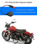 6 Pin OBD2 To 16 Pin Diagnostic Cable For Euro5 And Euro6 Motorcycles, 33cm Long, with red and black motorcycle.