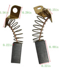 Replacement Motor Brushes For 7800 Drywall Sander N119739 879058 4-Pack, carbon brush set shown with springs and measured size