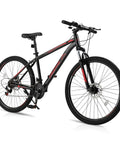 Trail Ready 27.5 Inch Mountain Bike For Men And Women, 21 Speed Shifting, Dual Disc Brakes, Suspension Fork, High Carbon Steel Frame, Black
