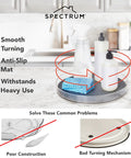 Two Pack 7.5 Inch Lazy Susan Turntable Organizer For Cabinets Fridge Pantry And Tabletop Must Have Space Saving Spice Rack