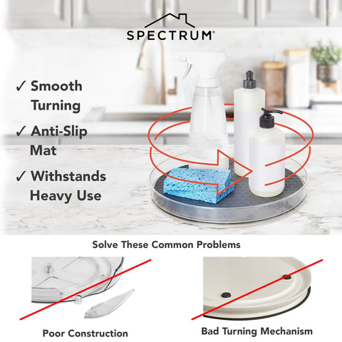 Two Pack 7.5 Inch Lazy Susan Turntable Organizer For Cabinets Fridge Pantry And Tabletop Must Have Space Saving Spice Rack
