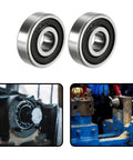 Two Pack 6200-2RS Deep Groove Ball Bearings 10x30x9mm in use, illustrating pre-lubricated, double-sealed design for high RPM applications.