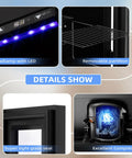 Interior features of Compact 18L Beverage Cooler Fridge Keeps Drinks Ice Cold, 24 Can Mini Fridge With Quiet Compressor, LED Light