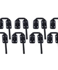 Sliding Door Loop Lock For Patio French Doors 8 Pack In Matte Black 1 1/4 Inch Durable Steel Bar With Zinc Die Cast Base Child Safe Secondary Security Lock Easy To Install Made In Taiwan