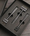 Leather Hole Punch Set Kickass Prong Punch Tool Kit For Leathercraft, 5mm Round Hole Chisel with 2, 4, 6 prong sizes