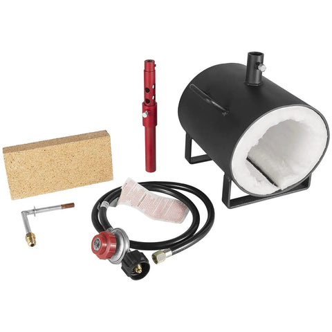 Portable Propane Forge With Single Burner For Blacksmithing Knife Making Farrier Tools And Metalworking Large Capacity Oval Steel Furnace