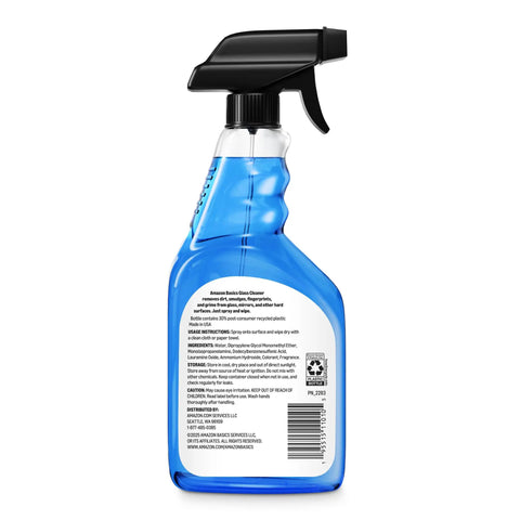 Streak Free Glass Cleaner For Mirrors And Windows, 32 Fl Oz Bottles, Pack Of 2 With Sprayer back label view